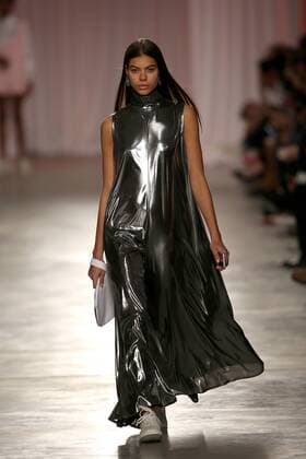 March 10, 2017 - Lisbon, Portugal - A model presents a creation from one young Portuguese Designer of the Sangue Novo (Young Blood) collective Fall Winter 2017 2018 collection during the Lisbon Fashion Week on March 10, 2017 in Portugal. Photo: - ZUMAf123 20170310_zap_f123_019 Copyright: xPedroxFiuzax