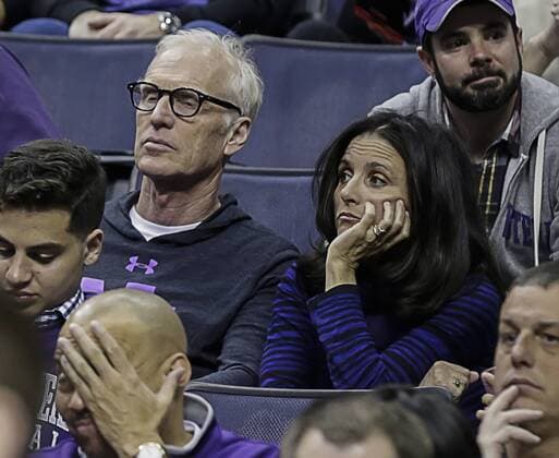 March 11, 2017: Julia Louis-Dreyfus watches her Northwestern Wildcats during a Big 10 Men s Basketball Tournament game between the Wisconsin Badgers and the Northwestern Wildcats at the Verizon Center in Washington D.C.. Wisconsin defeats Northwestern, 76-48. CSM Washington Dc United States of America - ZUMAc04_ 27584963sp Copyright: xJustinxCooperx