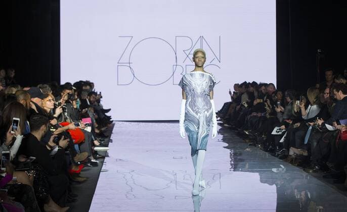 (170313) -- TORONTO, March 12, 2017 -- A model presents creations of Hendrixroe 2017 collection during the Toronto Women s Fashion Week in Toronto, Canada, March 12, 2017. )(gj) CANADA-TORONTO-WOMEN S FASHION WEEK ZouxZheng 