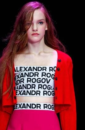 MOSCOW, RUSSIA - MARCH 12, 2017: A model showcases creations during a runway show for the Spring Summer 2017 collection by Russian fashion designer Alexandr Rogov on the opening day of the 2017 Mercedes-Benz Fashion Week Russia in the Manege Central Exhibition Hall. Artyom Geodakyan TASS  TS043FF9