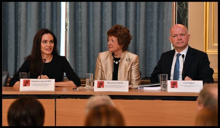 . 13 03 2017. London, United Kingdom. Angelina jolie in London. UNHCR Special Envoy Angelina Jolie, Lord Hague and Baroness Anelay attend Five Years of the Preventing Sexual Violence in Conflict Initiative at the Foreign Office.  xAndrewxParsonsx xi-Imagesx IIM-14639-0001