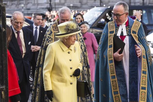 Commonwealth Day, Westminster Abbey, London, UK London, UK. 13 March 2017. Prince Philip and HM Queen Elizabeth II. To mark and celebrate the Sapphire Jubilee of HM The Queen, 65 years as Head of The Commonwealth, HM The Queen, members of the Royal Family attend a service at Westminster Abbey.