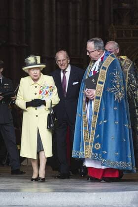 Commonwealth Day, Westminster Abbey, London, UK London, UK. 13 March 2017. HM The Queen and Prince Philip. To mark and celebrate the Sapphire Jubilee of HM The Queen, 65 years as Head of The Commonwealth, HM The Queen, members of the Royal Family and guests attend a service at Westminster Abbey.