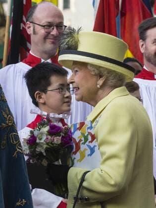 Commonwealth Day, Westminster Abbey, London, UK London, UK. 13 March 2017. HM Queen Elizabeth II. To mark and celebrate the Sapphire Jubilee of HM The Queen, 65 years as Head of The Commonwealth, HM The Queen, members of the Royal Family and guests attend a service at Westminster Abbey.