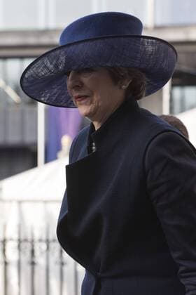 Commonwealth Day, Westminster Abbey, London, UK London, UK. 13 March 2017. Prime Minister Theresa May. To mark and celebrate the Sapphire Jubilee of HM The Queen, 65 years as Head of The Commonwealth, HM The Queen, members of the Royal Family and guests attend a service at Westminster Abbey.