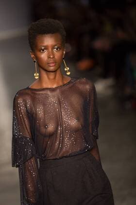 March 13, 2017 - Sao Paulo, Sao Paulo, Brazil - Model presents creation by Lilly Sarti, during the Sao Paulo Fashion Week, winter 2017 edition, this Monday, in Sao Paulo, Brazil. Sao Paulo Brazil - ZUMAl146 20170313_zaf_l146_095 Copyright: xPauloxLopesx