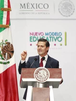 Mexican President Enrique Pena Nieto presents the new Educational Model for Mexicans in the Patio de Honor of the National Palace of Mexico City, Mexico, 13 March 2017. Pena Nieto warned that if the country s children and youths were not to be promoted in this field, they would be condemned to an education of the last century. The model renews the education system based on five axes: curricular rethinking, school as the center of the model, teacher training, inclusion and equity, and greater governance of the education system. EFE Mario Guzman Mexican President presents new educational model !ACHTUNG: NUR REDAKTIONELLE NUTZUNG!  Copyright: xMarioxGuzmanx MEX101 20170314-636250666668376026