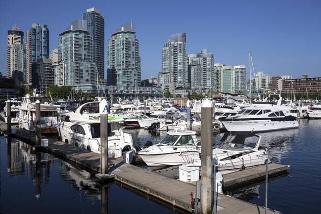 Vancouver Coal Harbor, Yachthafen und Skyline, Vancouver, British Columbia, Kanada, Nordamerika Copyright: imageBROKER/HarryxLaub iblhal04499308.jpg
