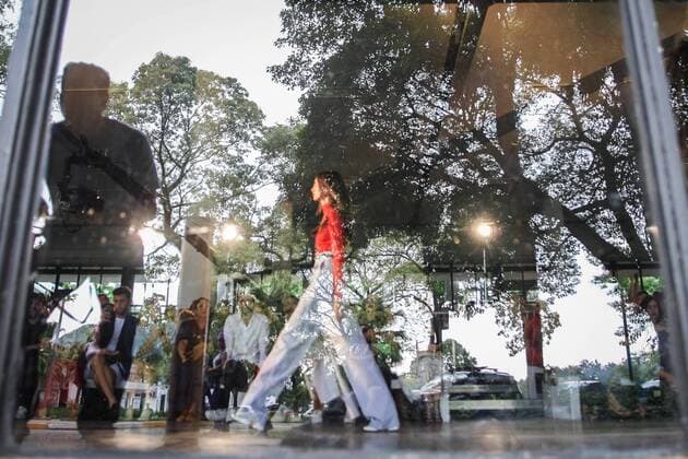Models present creations of the brand Ellus during a fashion show at Sao Paulo Fashion Week in Sao Paulo, Brazil, 14 March 2017. SAO PAULO FASHION WEEK !ACHTUNG: NUR REDAKTIONELLE NUTZUNG!  Copyright: xFernandoxBizerraxJrx SAO001 20170314-636251240910002935