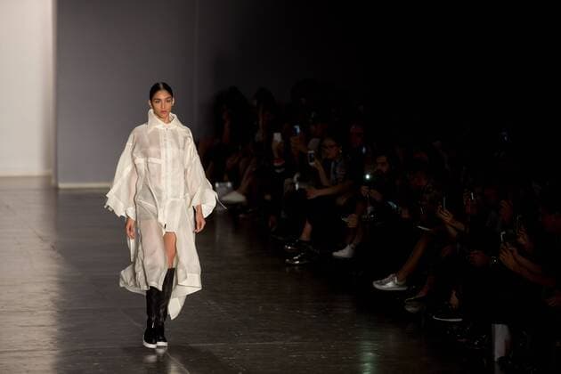 March 14, 2017 - Sao Paulo, Sao Paulo, Brazil - Model presents creation by Lino Villaventura, during the Sao Paulo Fashion Week, N43 winter 2017 edition, in Sao Paulo, Brazil. Sao Paulo Brazil - ZUMAl146 20170314_zaf_l146_103 Copyright: xPauloxLopesx
