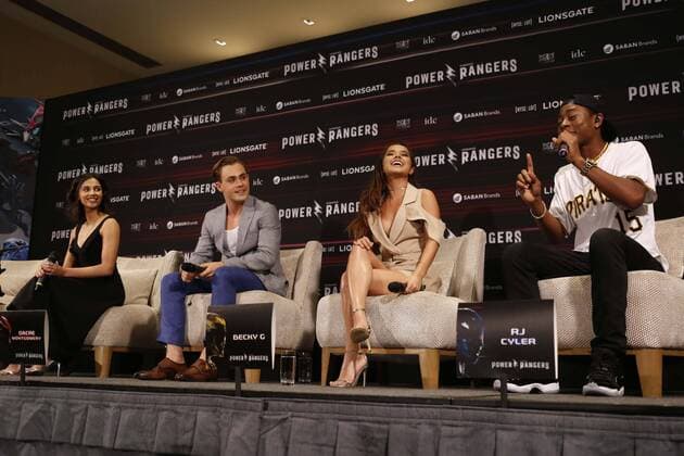 March 15, 2017 - Mexico - EUM20170315ESP19.JPG.CIUDAD DE MEXICO CinemaCine-Power Rangers.- Los actores Ludi Lin, Naomi Scott, Dacre Montgemery y Becky G, parte del reparto de la pelicula Power Rangers, en la respectiva conferencia de prensa para promocionar el filme en Mexico, 15 de marzo de 2017. Foto: Agencia EL UNIVERSALAgustin SalinasJMA Mexico  - ZUMAu78_ 20170315_zaf_u78_025 Copyright: xElxUniversalx
