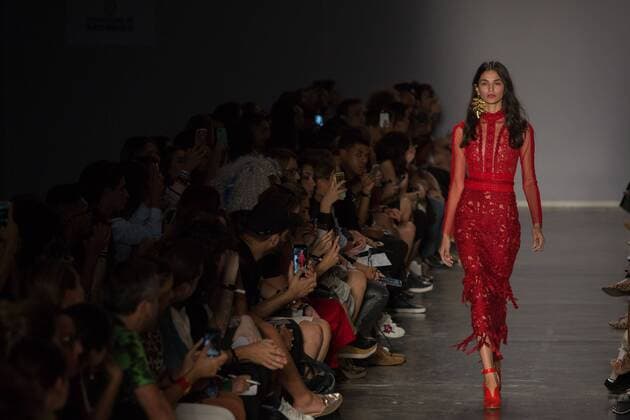 March 15, 2017 - Sao Paulo, Sao Paulo, Brazil - Model presents creation by Fabiana Milazzo, during the Sao Paulo Fashion Week, N43 winter 2017 edition, in Sao Paulo, Brazil. Sao Paulo Brazil - ZUMAl146 20170315_zaf_l146_047 Copyright: xPauloxLopesx
