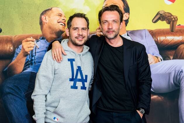 15.03.2017, Dettelbach, Mainfrankenplatz, Cineworld, Filmpremiere Lommbock, Foto: 15.03.2017, Dettelbach, Mainfrankenplatz, Cineworld, Filmpremiere Lommbock, Foto: v.l.n.r. Moritz bleibtreu, Lucas Gregorowicz Copyright: HMBxMedia xLukasxSeufert