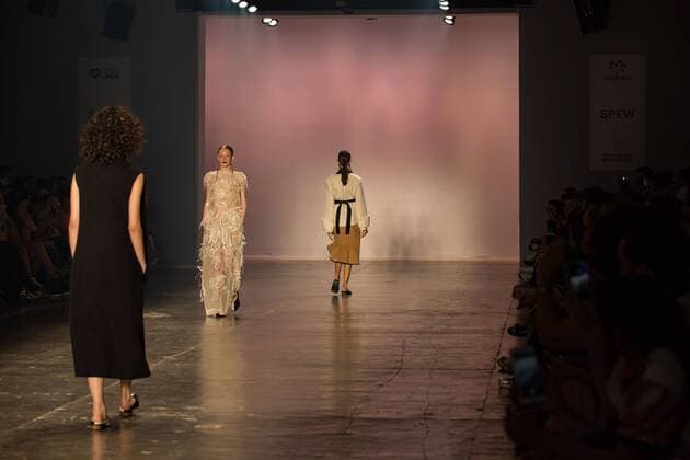 March 15, 2017 - Sao Paulo, Sao Paulo, Brazil - Model presents creation by Apartamento 03, during the Sao Paulo Fashion Week, N43 winter 2017 edition, in Sao Paulo, Brazil. Sao Paulo Brazil - ZUMAl146 20170315_zaf_l146_040 Copyright: xPauloxLopesx