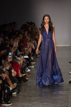 March 15, 2017 - Sao Paulo, Sao Paulo, Brazil - Model presents creation by Fabiana Milazzo, during the Sao Paulo Fashion Week, N43 winter 2017 edition, in Sao Paulo, Brazil. Sao Paulo Brazil - ZUMAl146 20170315_zaf_l146_060 Copyright: xPauloxLopesx