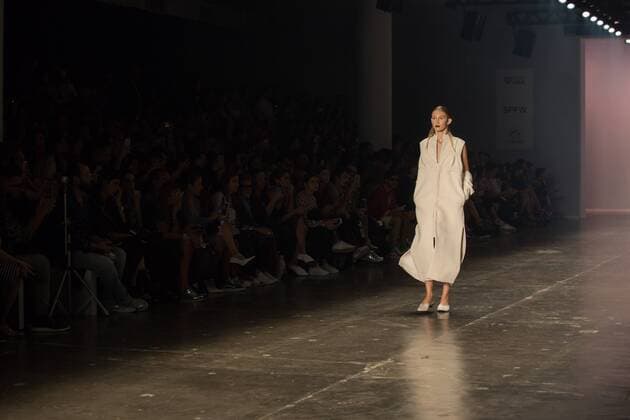 March 15, 2017 - Sao Paulo, Sao Paulo, Brazil - Model presents creation by Apartamento 03, during the Sao Paulo Fashion Week, N43 winter 2017 edition, in Sao Paulo, Brazil. Sao Paulo Brazil - ZUMAl146 20170315_zaf_l146_043 Copyright: xPauloxLopesx