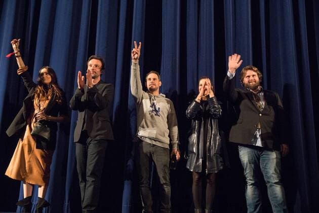 15.03.2017, Dettelbach, Mainfrankenplatz, Cineworld, Filmpremiere Lommbock, Foto: 15.03.2017, Dettelbach, Mainfrankenplatz, Cineworld, Filmpremiere Lommbock, Foto: v.l.n.r Melanie Winiger, Lucas Gregorowicz, Moritz Bleibtreu, Alexandra Neldel, Antoine Monot jr. Copyright: HMBxMedia MarkusxKöller