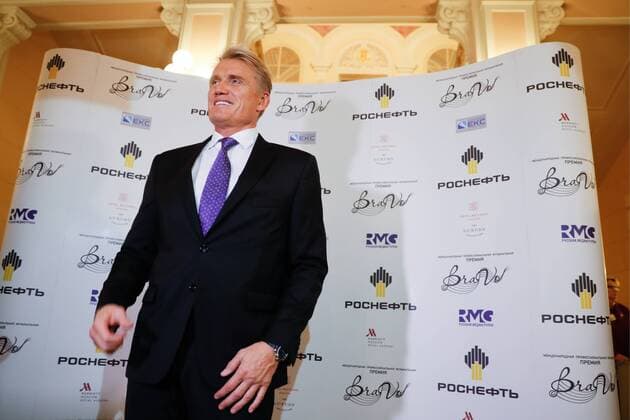 MOSCOW, RUSSIA - MARCH 18, 2017: Swedish-born Hollywood actor Dolph Lundgren poses for a photo ahead of a ceremony to present BraVo international music awards at the Bolshoi Theatre. Mikhail Japaridze TASS  TS044BF4