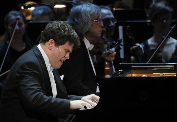 MOSCOW, RUSSIA - MARCH 18, 2017: Pianist Denis Matsuev performs at a ceremony to present BraVo international music awards at the Bolshoi Theatre. Mikhail Japaridze TASS  TS044C65
