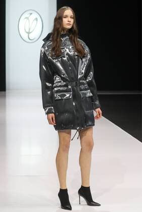 MOSCOW, RUSSIA - MARCH 21, 2017: A model showcases creations during a runway show for the Fall Winter 2017 pret-a-porter collection by Russian fashion designer Valentin Yudashkin at the 37th Moscow Fashion Week at Moscow s Gostiny Dvor Shopping and Exhibition Centre. Stanislav Krasilnikov TASS  TS045055