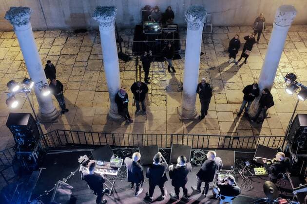 March 21, 2017 - Jerusalem, Israel - A musical group performs in the Jewish Quarter open Cardo, which served as a main street in Roman times, as the Sounds of the Old City music festival opens in Jerusalem offering a glimpse of diverse music traditions. Jerusalem Israel - ZUMAa126 20170321_zap_a126_003 Copyright: xNirxAlonx