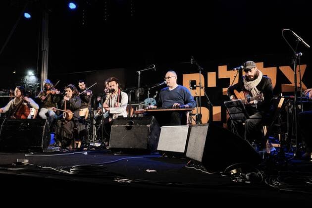 March 21, 2017 - Jerusalem, Israel - The Hibba Orchestra performs at the Jaffa Gate as Sounds of the Old City music festival opens in Jerusalem offering a glimpse of diverse music traditions. Jerusalem Israel - ZUMAa126 20170321_zap_a126_010 Copyright: xNirxAlonx