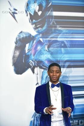 RJ Cyler attends the Power Rangers premiere at the Westwood Village Theatre in Los Angeles on March 22, 2017.  LAP20170322813 CHRISTINExCHEW