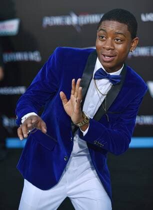 RJ Cyler attends the Power Rangers premiere at the Westwood Village Theatre in Los Angeles on March 22, 2017.  LAP20170322815 CHRISTINExCHEW