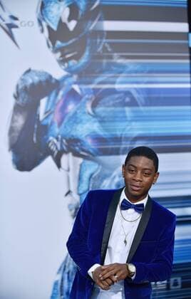 RJ Cyler attends the Power Rangers premiere at the Westwood Village Theatre in Los Angeles on March 22, 2017.  LAP20170322814 CHRISTINExCHEW
