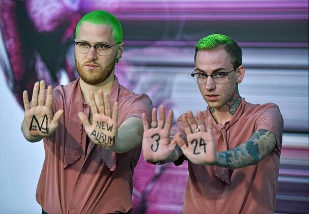 Mike Posner and Blackbear attend the Power Rangers premiere at the Westwood Village Theatre in Los Angeles on March 22, 2017.  LAP20170322842 CHRISTINExCHEW