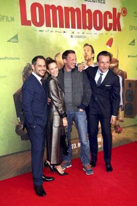 Moritz Bleibtreu, Alexandra Neldel, Wotan Wilke Möhring und Lucas Gregorowicz bei der Premiere des Kinofilms Lommbock im Cinestar im Sony Center. Berlin, 23.03.2017 Foto:xA.xBuggex xFuturexImage