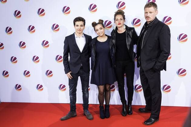 Niklas Nissl, Aleen Jana Kötter, Felicitas Woll und Martin Gruber bei der Premiere des SAT.1 TV-Films Nackt. Das Netz vergisst nie in der Astor Film Lounge. Berlin, 27.03.2017 Foto:xB.xKriemannx xFuturexImage