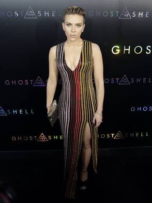 Scarlett Johansson arrives on the red carpet at the Ghost In The Shell New York premiere at AMC Lincoln Square Theater on March 29, 2017 in New York City.  NYP20170329145 JOHNxANGELILLO