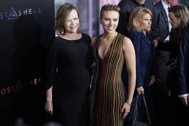 Scarlett Johansson arrives on the red carpet at the Ghost In The Shell New York premiere at AMC Lincoln Square Theater on March 29, 2017 in New York City.  NYP20170329157 JOHNxANGELILLO