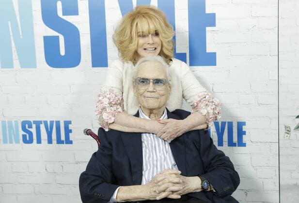 Ann-Margaret and Roger Smith arrive on the red carpet at the Going in Style World Premiere at SVA Theatre on March 30, 2017 in New York City.  NYP20170330106 JOHNxANGELILLO