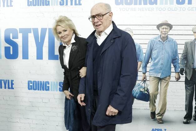 Candice Bergen and Marshall Rose arrive on the red carpet at the Going in Style World Premiere at SVA Theatre on March 30, 2017 in New York City.  NYP20170330101 JOHNxANGELILLO