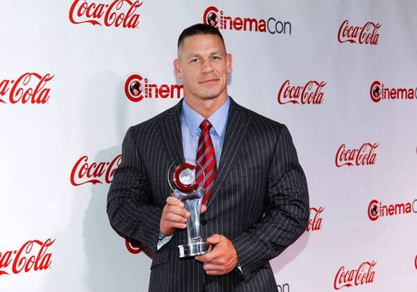 John Cena receipient of the Action Star of the Year award arrives for the CinemaCon 2017 Big Screen Achievement Awards at Caesars Palace, Las Vegas, Nevada on March 30, 2017.  LAV2017033030 JAMESxATOA