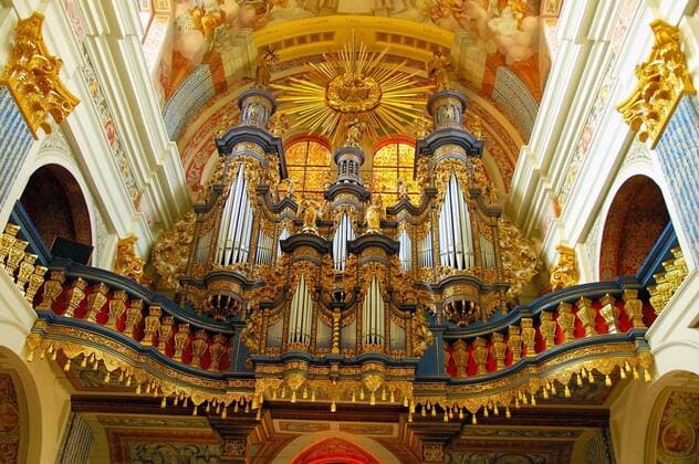 Pipe organ in Swieta Lipka (Holy Lime) baroque Pilgrimage Church, Masuria region, Poland.  BEW1CD3D6E4