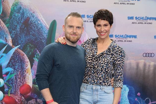 Axel Stein und Jasmin Gerat bei der Film Premiere von Die Schlümpfe - Das verlorene Dorf am 2.04.2017 in Berlin Die Schluempfe - Das verlorene Dorf Filmpremiere in Berlin, 2017 