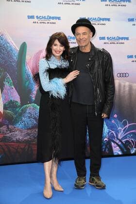 Iris Berben und Heiner Lauterbach bei der Film Premiere von Die Schlümpfe - Das verlorene Dorf am 2.04.2017 in Berlin Die Schluempfe - Das verlorene Dorf Filmpremiere in Berlin, 2017 