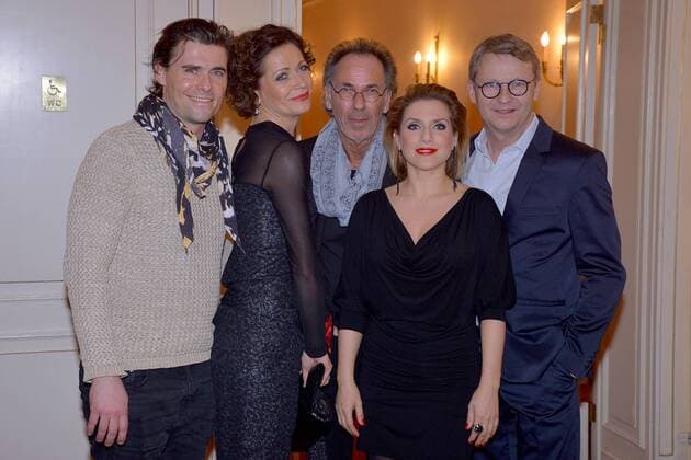Max Claus, Madeine Niesche, Hugo Egon Balder, Jeanette Biedermann, Rene Heinersdorff (Regie) Premiere der Wellnesskomoedie AUFGUSS im Theater am Kurfuerstendamm in Berlin, am 02.03.2017