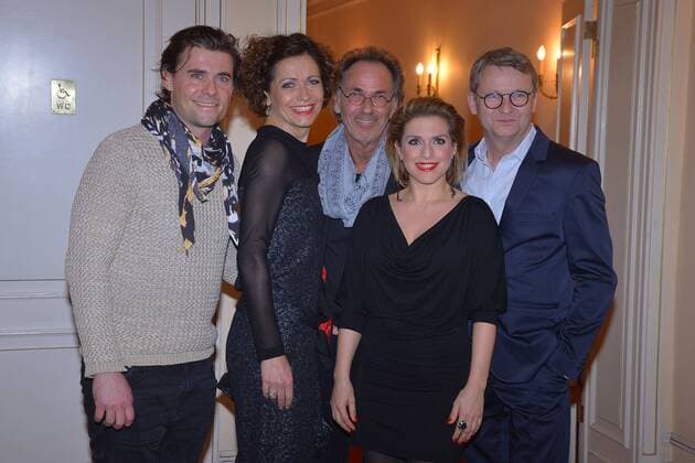 Max Claus, Madeine Niesche, Hugo Egon Balder, Jeanette Biedermann, Rene Heinersdorff (Regie) Premiere der Wellnesskomoedie AUFGUSS im Theater am Kurfuerstendamm in Berlin, am 02.03.2017