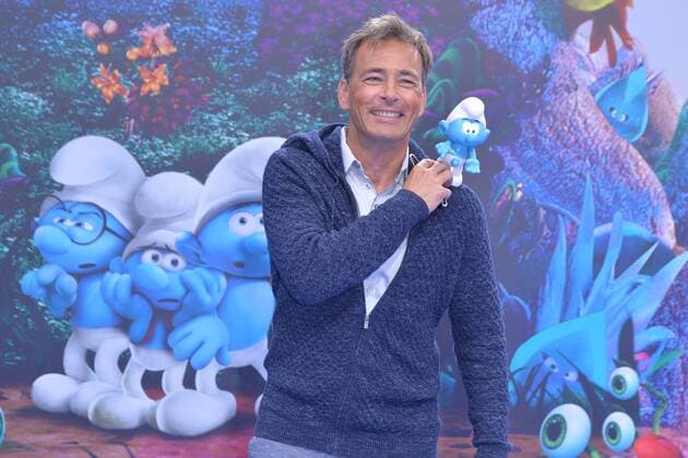 Jan Sosniok Ankunft am Blauen Teppich zur Deutschlandpremiere des Animationsfilmes, Die Schluempfe, das verlorene Dorf im Cinestar im Sony Center in Berlin, am 02.04.2017