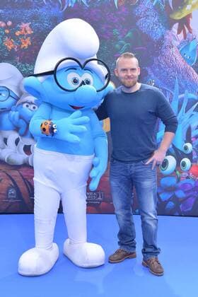 Axel Stein Ankunft am Blauen Teppich zur Deutschlandpremiere des Animationsfilmes, Die Schluempfe, das verlorene Dorf im Cinestar im Sony Center in Berlin, am 02.04.2017
