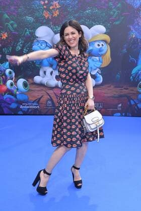 Viktoria Lauterbach Ankunft am Blauen Teppich zur Deutschlandpremiere des Animationsfilmes, Die Schluempfe, das verlorene Dorf im Cinestar im Sony Center in Berlin, am 02.04.2017