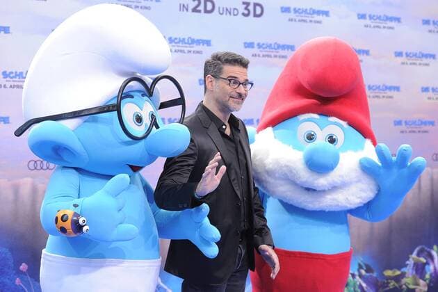Rick Kavanien Ankunft am Blauen Teppich zur Deutschlandpremiere des Animationsfilmes, Die Schluempfe, das verlorene Dorf im Cinestar im Sony Center in Berlin, am 02.04.2017