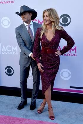 Recording artists Tim McGraw (L) and Faith Hill attend the 52nd annual Academy of Country Music Awards held at T-Mobile Arena in Las Vegas, Nevada on April 2, 2017. The show will be telecast live on CBS.  LVP20170402112 JIMxRUYMEN