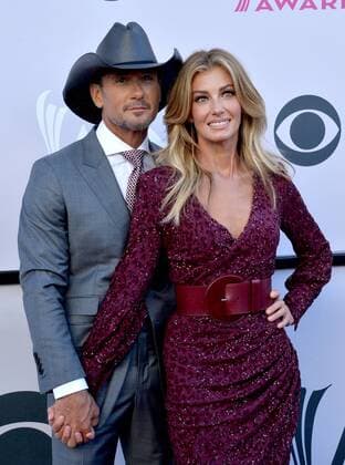 Recording artists Tim McGraw (L) and Faith Hill attend the 52nd annual Academy of Country Music Awards held at T-Mobile Arena in Las Vegas, Nevada on April 2, 2017. The show will be telecast live on CBS.  LVP20170402114 JIMxRUYMEN