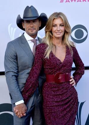Recording artists Tim McGraw (L) and Faith Hill attend the 52nd annual Academy of Country Music Awards held at T-Mobile Arena in Las Vegas, Nevada on April 2, 2017. The show will be telecast live on CBS.  LVP20170402115 JIMxRUYMEN