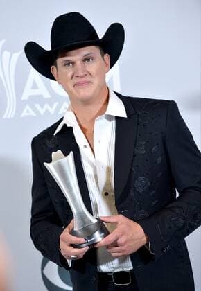 Recording artist Jon Pardi, winner of the New Male Vocalist of the Year award appears backstage during the 52nd annual Academy of Country Music Awards held at T-Mobile Arena in Las Vegas, Nevada on April 2, 2017. The show will be telecast live on CBS.  LVP20170402258 JIMxRUYMEN